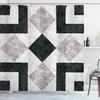 Ambesonne Marble Print Shower Curtain, Nostalgic Stone Mosaic Regular Design Alluring Elements Art, Cloth Fabric Bathroom Decor Set with Hooks, 69" W x 70" L, Black Beige view 1