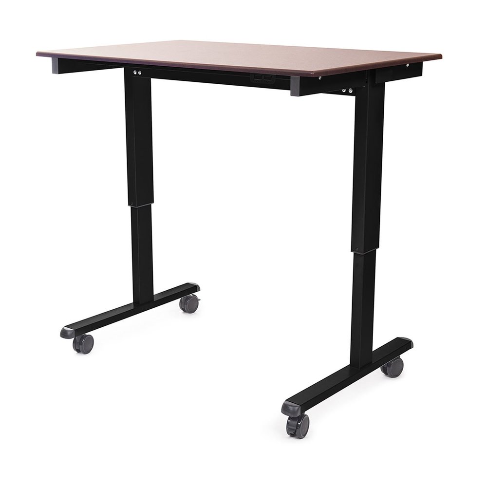 48" Electric Standing Desk - Black & Dark Walnut