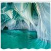 Ambesonne Nature Shower Curtain, Natural Marble Cave at European Mediterranean Lake Geologic Eroded Art Photo, Cloth Fabric Bathroom Decor Set with Hooks, 69" W x 84" L, Turquoise Grey view 2