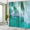 Ambesonne Nature Shower Curtain, Natural Marble Cave at European Mediterranean Lake Geologic Eroded Art Photo, Cloth Fabric Bathroom Decor Set with Hooks, 69" W x 84" L, Turquoise Grey view 3