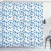 Ambesonne Autumn Shower Curtain, Raindrops Fall Autumn Climate Liquid Gravity Water Cycle Air Mass Image, Cloth Fabric Bathroom Decor Set with Hooks, 69" W x 84" L, Blue and White view 1