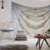 raajsee Metallic Gold Tapestry Mandala Wall Hanging- Bohemian Dorm Decor Hippie Tapestries Twin 52x82 inches-Boho Bedding Beach Throw Blanket White Golden bedspread meditation yoga mat throw view 1