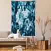 Ambesonne Marble Print Tapestry, Antique Stone Blurry Distressed Motley Fractal Effects Illustration Art, Wall Hanging for Bedroom Living Room Dorm Decor, 60" X 80", Indigo Blue view 2