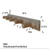 5-Peg Life Jacket Wall Log Racks, Heavy Duty Wooden Coat Rack Wall Mounts, Indoor & Outdoor Coat Hanger Mount for Life Vest, Hat Rack Walls Mount, Fishing Jacket, Long Coats Racks - Natural view 3