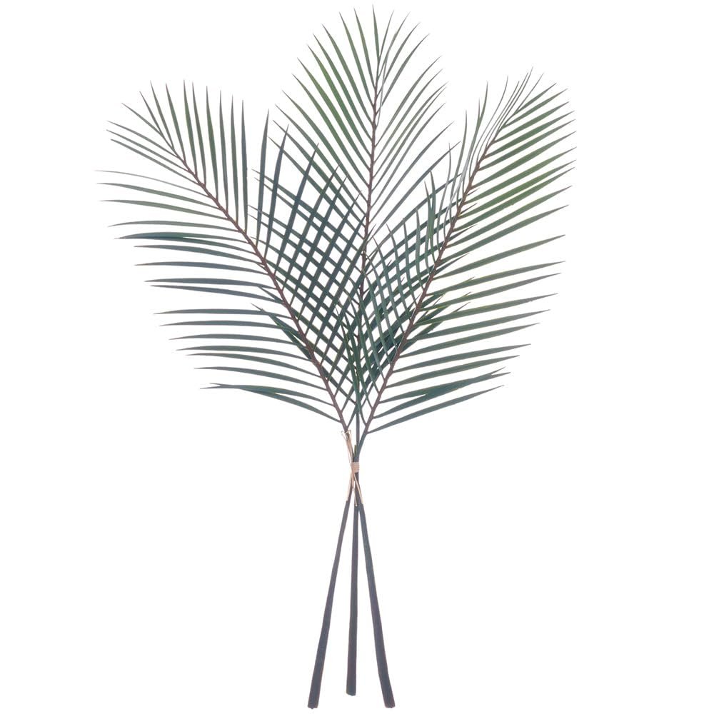 SilksAreForever 40" Silk Palm Leaf Stem Bundle -Green (Pack of 6)