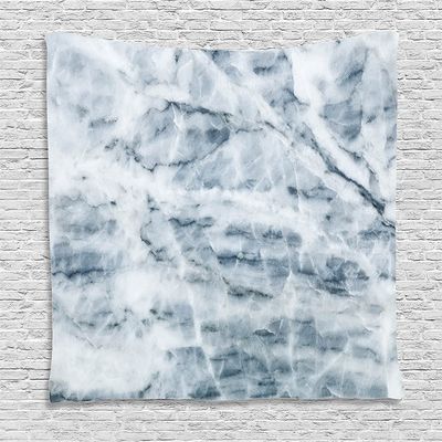 Ambesonne Marble Print Tapestry, Natural Marble Display Cloud-Like Design Scratches Antique Inspirations, Wall Hanging for Bedroom Living Room Dorm Decor, 60" X 80", Blue Grey