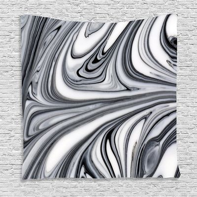 Ambesonne Abstract Tapestry, Mix of White and Black Hallucinatory and Surreal Liquid Marble Graphic Art, Wall Hanging for Bedroom Living Room Dorm Decor, 40" X 60", Grey