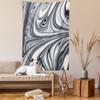 Ambesonne Abstract Tapestry, Mix of White and Black Hallucinatory and Surreal Liquid Marble Graphic Art, Wall Hanging for Bedroom Living Room Dorm Decor, 40" X 60", Grey view 2
