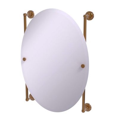 Allied Brass Dottingham Collection Oval Frameless Rail Mounted Wall Mirror, Brushed Bronze