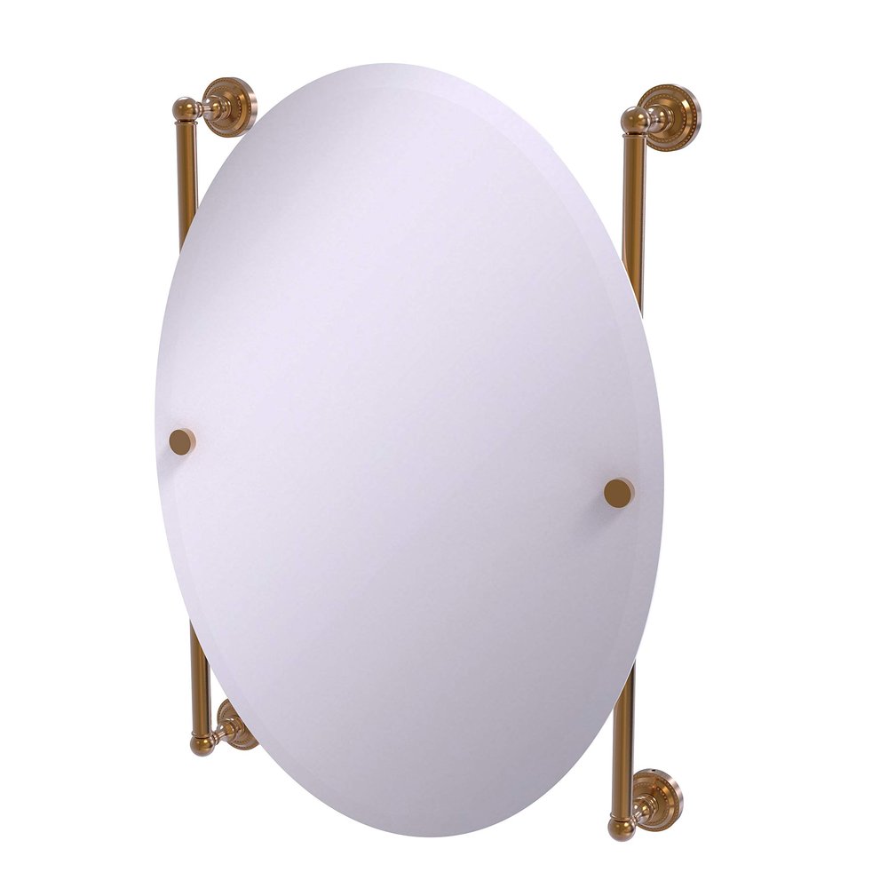 Allied Brass Dottingham Collection Oval Frameless Rail Mounted Wall Mirror, Brushed Bronze