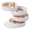 YAMAZAKI Home Tosca Rotating Jewelry Organizer, 4-Tier Storage Box, Stacked Accessory Trays With Wooden Dowel - Small - Plastic + Wood view 1