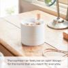 YAMAZAKI Home Tosca Rotating Jewelry Organizer, 4-Tier Storage Box, Stacked Accessory Trays With Wooden Dowel - Small - Plastic + Wood view 3
