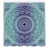 Ambesonne Navy and Teal Shower Curtain, Cosmic Diagram Art Mandala Circle Ombre Art Illustration, Cloth Fabric Bathroom Decor Set with Hooks, 69" W x 75" L, Night Blue view 2