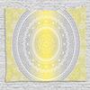 Ambesonne Grey and Yellow Tapestry, Soft Pastel Color Ombre Mandala Circular Art Medallion Print, Wide Wall Hanging for Bedroom Living Room Dorm, 80" X 60", Grey Yellow view 1