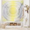 Ambesonne Grey and Yellow Tapestry, Soft Pastel Color Ombre Mandala Circular Art Medallion Print, Wide Wall Hanging for Bedroom Living Room Dorm, 80" X 60", Grey Yellow view 2