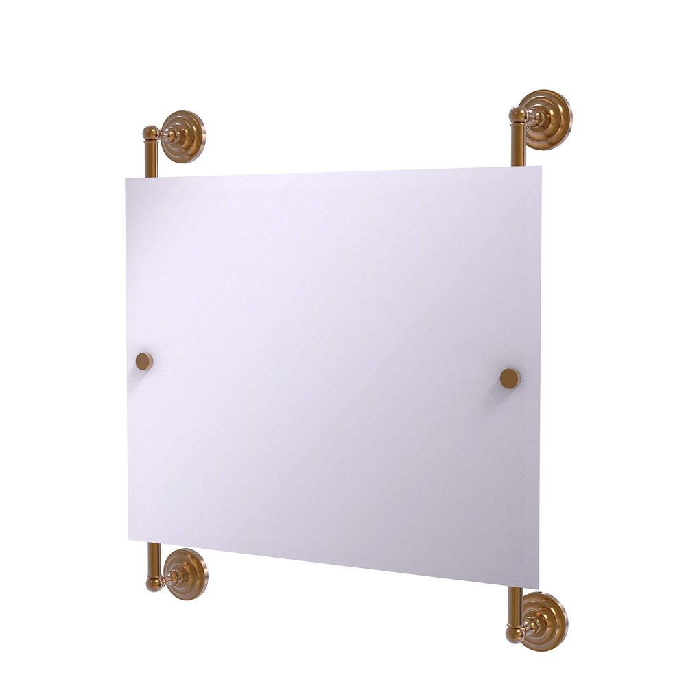 Allied Brass Prestige Que New Landscape Rectangular Frameless Rail Mounted Wall Mirror, Brushed Bronze