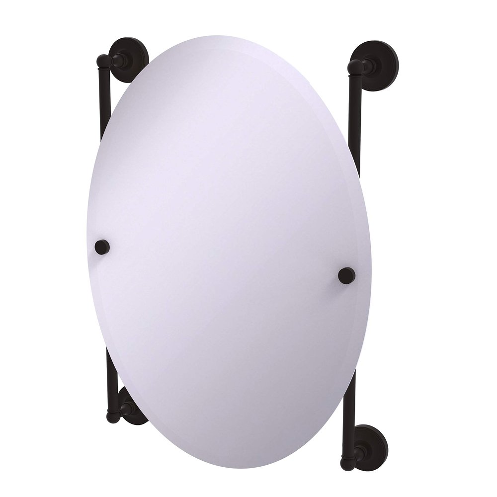 Allied Brass Prestige Regal Collection Oval Frameless Rail Mounted Wall Mirror, Oil Rubbed Bronze