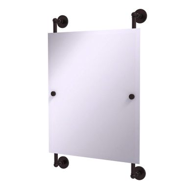 Allied Brass Prestige Skyline Collection Rectangular Frameless Rail Mounted Wall Mirror, Antique Bronze