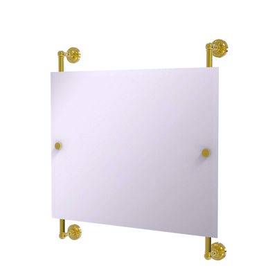 Allied Brass Dottingham Landscape Rectangular Frameless Rail Mounted Wall Mirror, Polished Brass