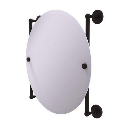 Allied Brass Prestige Skyline Collection Round Frameless Rail Mounted Wall Mirror, Oil Rubbed Bronze
