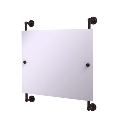 Allied Brass Dottingham Landscape Rectangular Frameless Rail Mounted Wall Mirror, Antique Bronze