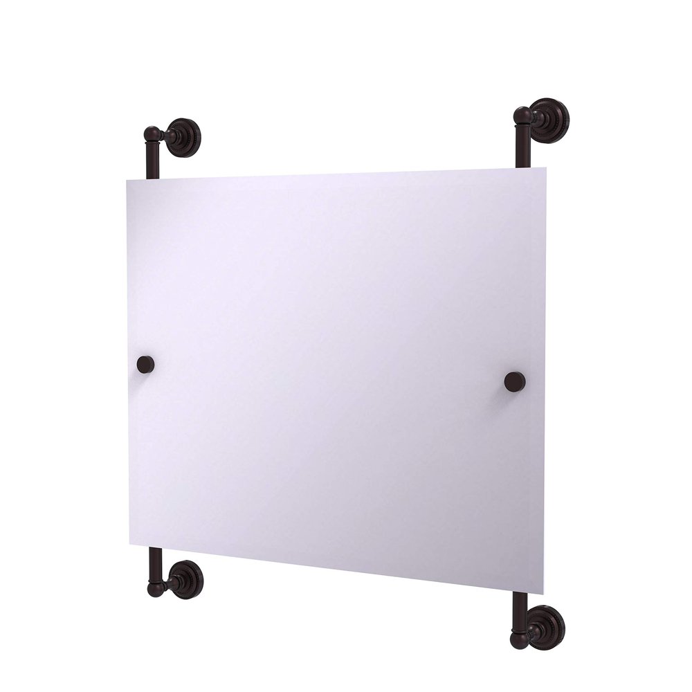 Allied Brass Dottingham Landscape Rectangular Frameless Rail Mounted Wall Mirror, Antique Bronze