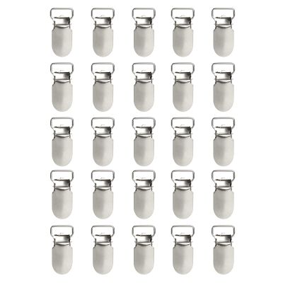 Andux 25 Pcs Metal Fasteners Clips Holders Clips Silver YJK-03 (1.5 cm, Long head)