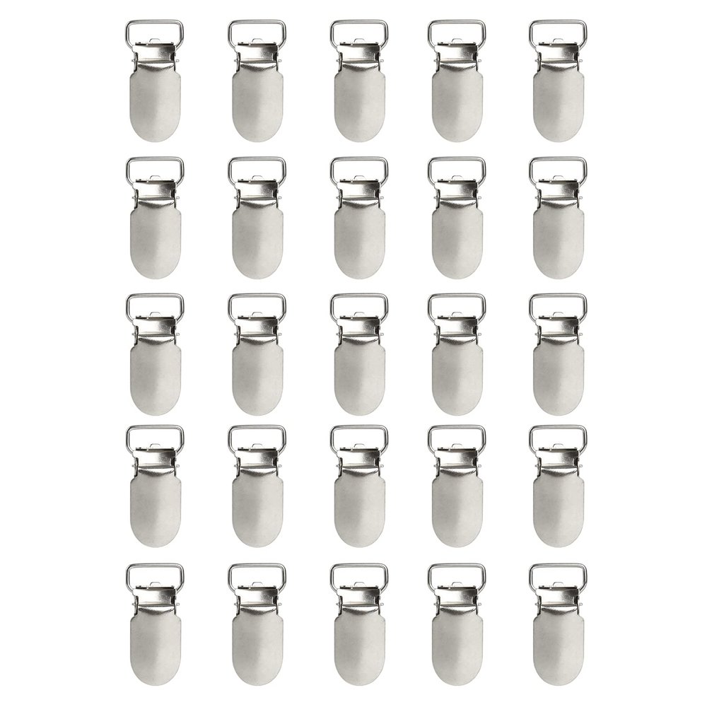 Andux 25 Pcs Metal Fasteners Clips Holders Clips Silver YJK-03 (1.5 cm, Long head)