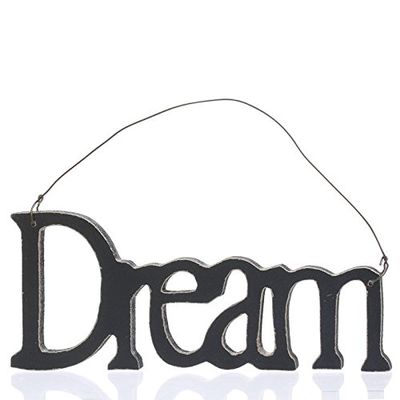 Liberty Set of 6 Wooden Dream Scipts with Attached Wire Hanger for Decorating, Crafting, and Embellishing