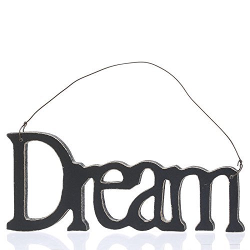 Liberty Set of 6 Wooden Dream Scipts with Attached Wire Hanger for Decorating, Crafting, and Embellishing