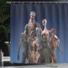 Ambesonne Outer Space Shower Curtain, Alien Group Race Diverse Creatures Under a Starry Night Martian Family Image, Cloth Fabric Bathroom Decor Set with Hooks, 69" W x 70" L, Navy Pink view 3