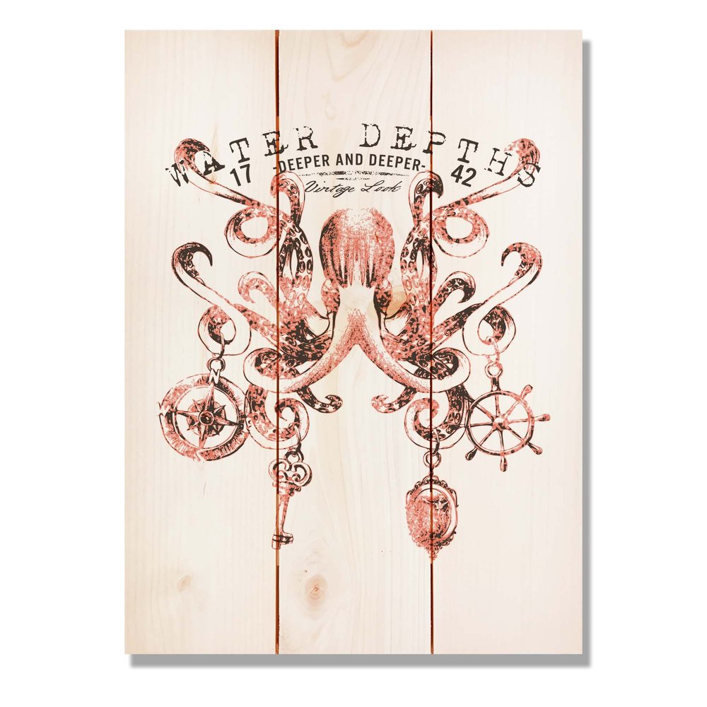 Wile E. Wood Water Depth Octopus 11x15