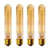 CTKcom T9/T185 40W Vintage Edison Light Bulbs E26 E27 Base(4 Pack)- Tubular Bulb Nostalgic Tungsten Filament Antique Incandescent Bulb Golden Tinted Glass for Industrial Wall Sconces Pendant Lighting view 1