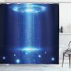 Ambesonne Outer Space Shower Curtain, Cyberspace Environment in Communication Over Computer Network Webs Design, Cloth Fabric Bathroom Decor Set with Hooks, 69" W x 70" L, Blue view 1