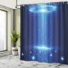 Ambesonne Outer Space Shower Curtain, Cyberspace Environment in Communication Over Computer Network Webs Design, Cloth Fabric Bathroom Decor Set with Hooks, 69" W x 70" L, Blue view 4