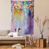 Ambesonne Flower Tapestry, Abstract Herbs Alternative Medicine Blossoms Ivy Back Florets Shrubs Design, Wall Hanging for Bedroom Living Room Dorm Decor, 60" X 80", Blue Purple view 2