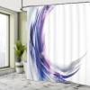 Ambesonne Abstract Shower Curtain, Cool Wave Like Ombre Design Vibrant Color Dots Art, Cloth Fabric Bathroom Decor Set with Hooks, 69" W x 75" L, Purple Blue and White view 4