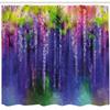 Ambesonne Flower Shower Curtain, Ornamental Wisterias Down of Life Cultivation Botany Artwork Pattern Print, Cloth Fabric Bathroom Decor Set with Hooks, 69" W x 75" L, Purple Green view 2