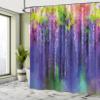 Ambesonne Flower Shower Curtain, Ornamental Wisterias Down of Life Cultivation Botany Artwork Pattern Print, Cloth Fabric Bathroom Decor Set with Hooks, 69" W x 75" L, Purple Green view 4