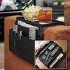 Sofa Armrest Organizer with Cup Holder Tray 6 Pockets TV Remote Control Organizer Sofa Couch Armchair Caddy Organizer Tidy Pocket Hanging Storage Bag Holder for Cellphone Magazine Drinks Snacks Black view 2