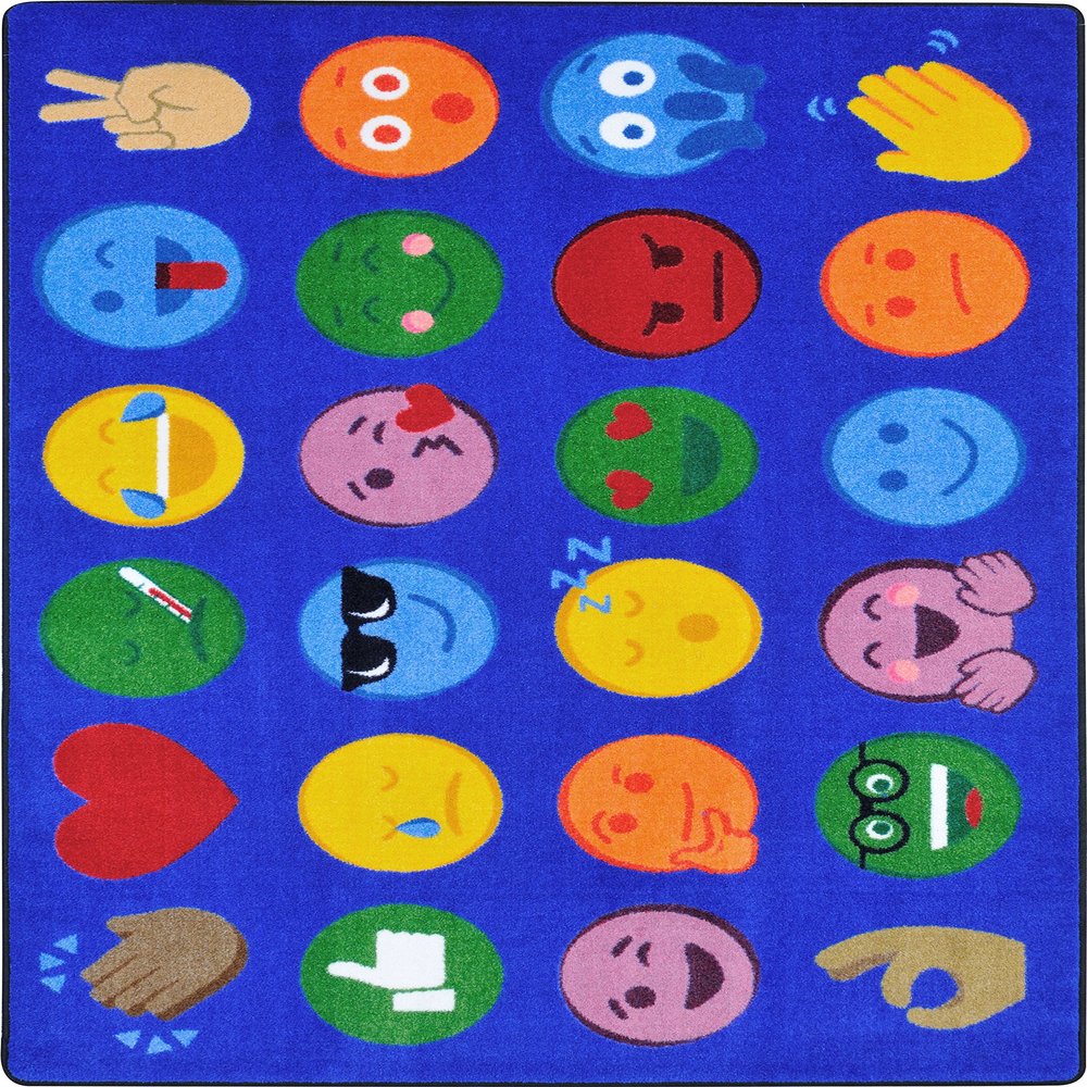 Joy Carpets Emoji Expressions 7'8" x 10'9" Area Rug in Color Multi