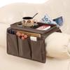 Sofa Armrest Organiser with Cup Holder Tray 6 Pockets TV Remote Control Organizer Sofa Couch Armchair Caddy Organiser Tidy Pocket Hanging Storage Bag Holder for Cellphone Magazine Drinks Snacks view 1