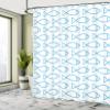 Ambesonne Under The Sea Shower Curtain, Swimming Fish of Underwater Wild Life Maritime Animal Illustration, Cloth Fabric Bathroom Decor Set with Hooks, 69" W x 70" L, Blue White view 4