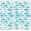 Ambesonne Fish Shower Curtain, Sea Animal in Watercolors Brushstrokes Theme, Cloth Fabric Bathroom Decor Set with Hooks, 69" W x 84" L, White Blue view 2