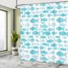 Ambesonne Fish Shower Curtain, Sea Animal in Watercolors Brushstrokes Theme, Cloth Fabric Bathroom Decor Set with Hooks, 69" W x 84" L, White Blue view 4