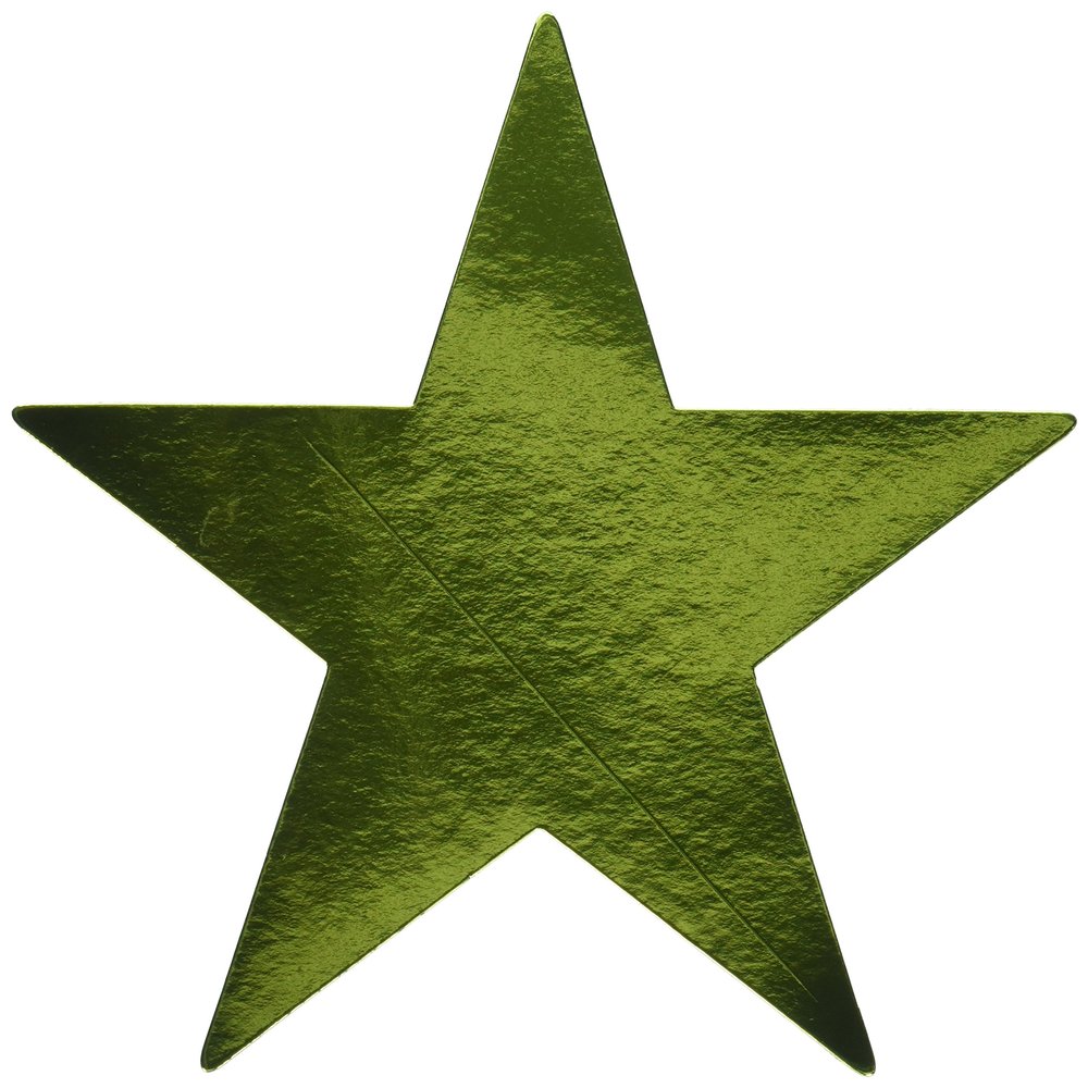 Star Cutouts | Kiwi Green | 9"| Pack of 5 | Party Decor