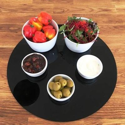 Super Cool Creations Round Shaped Serving Mat - Black - Gloss Finish - 30 cm Diameter (11.8")