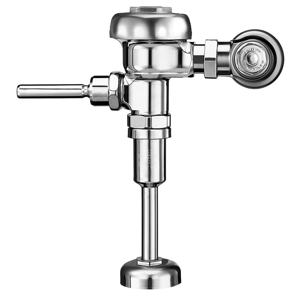 Sloan Regal 186 Exposed Manual Urinal Flushometer, 0.125 GPF Flush Valve - Single Flush, Non-Hold-Open Handle, Fixture Connection Top Spud, Polished Chrome Finish, 3982604