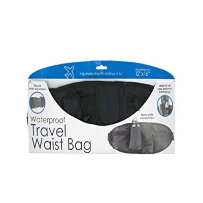bulk buys OS325 Waterproof Travel Waist Bag, Black