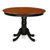 East West Furniture HLAN5-BCH-C 5 Piece Kitchen Table Set for 4 Includes a Round Dining Room Table with Pedestal and 4 Linen Fabric Upholstered Dining Chairs, 42x42 Inch, Black & Cherry view 3